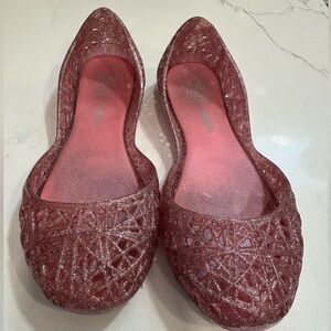 Mini Melissa + campana kid’s flats | size 12 girls | pink sparkle glitter GUC